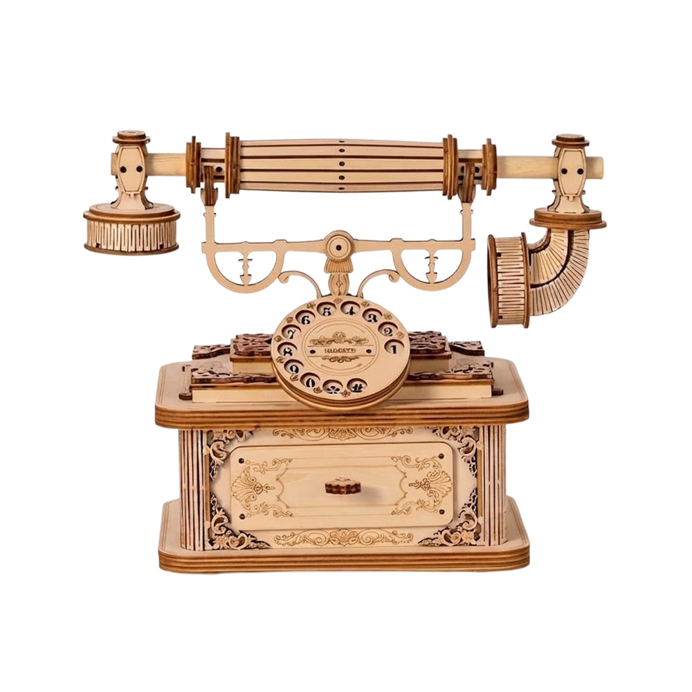 Téléphone Vintage – Puzzle 3D en Bois
