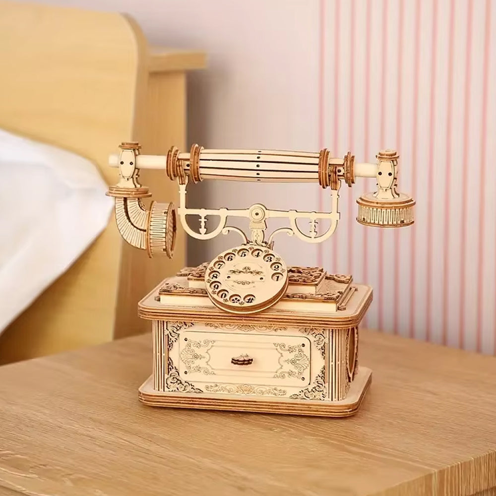 Téléphone Vintage – Puzzle 3D en Bois