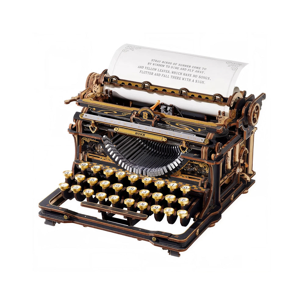 Machine à écrire mécanique Vintage - Puzzle 3D en Bois