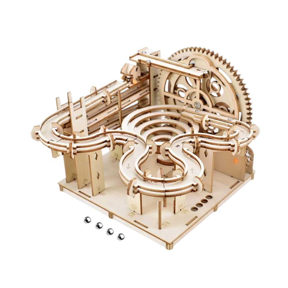 Circuit à Billes Mécanique – Puzzle 3D en Bois