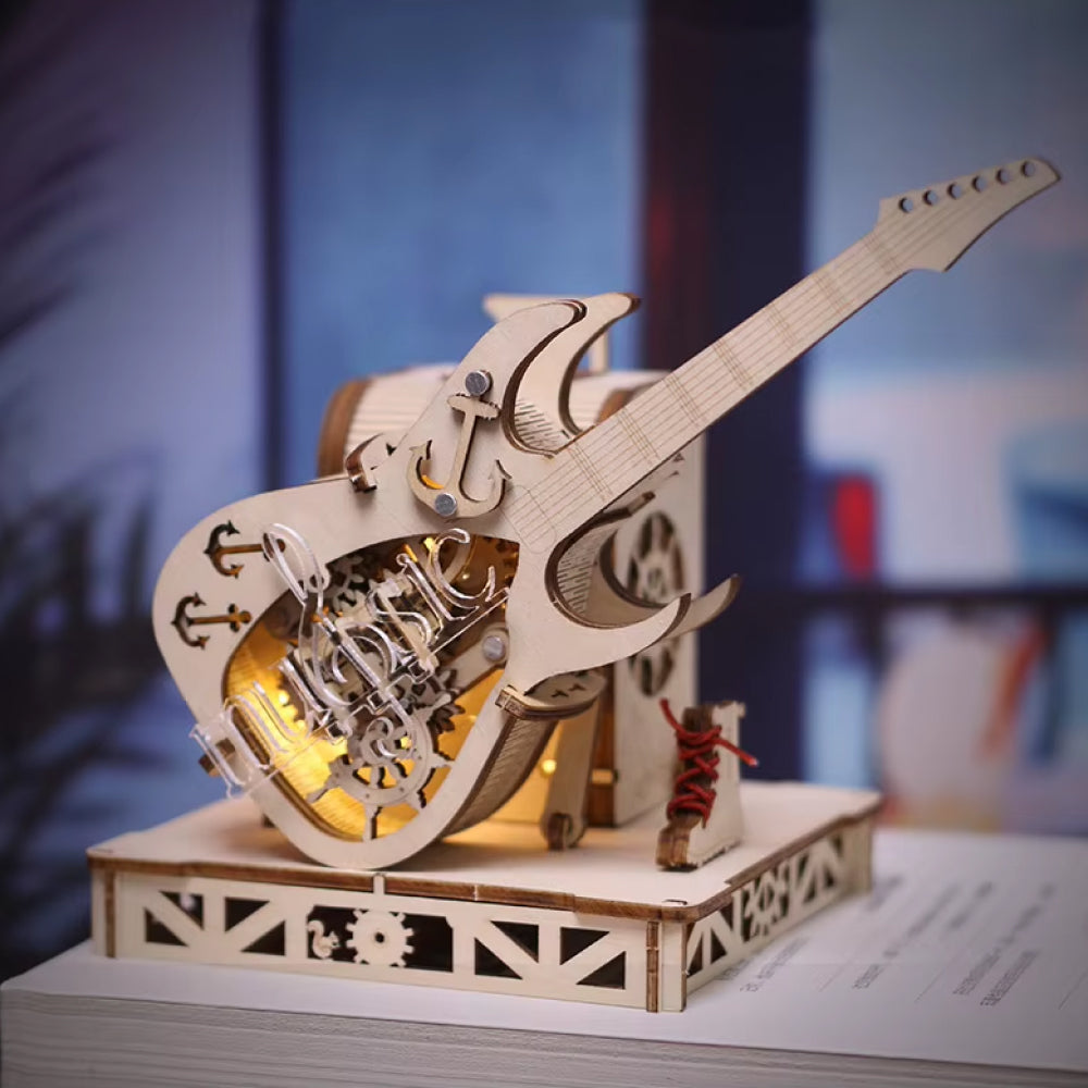 Guitare mécanique – Puzzle 3D en Bois