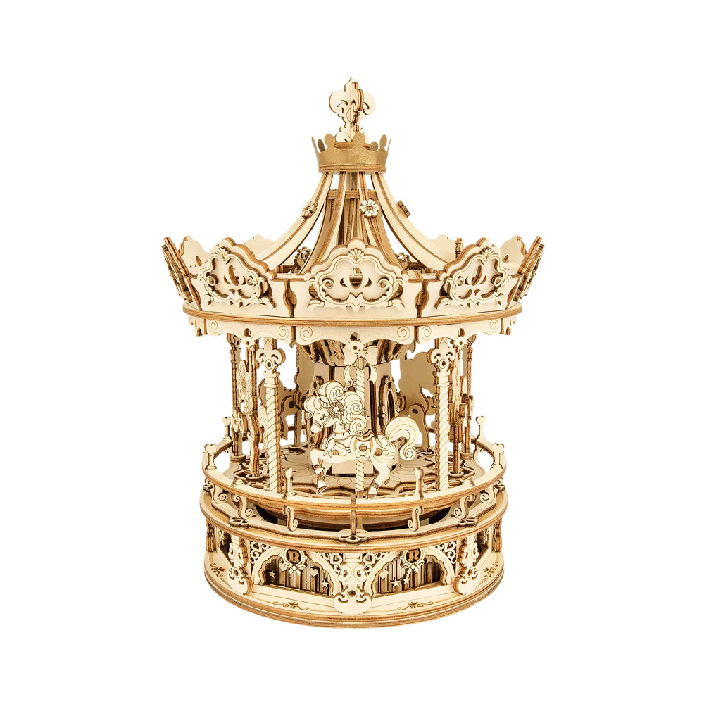 Carrousel mécanique - Puzzle 3D en Bois