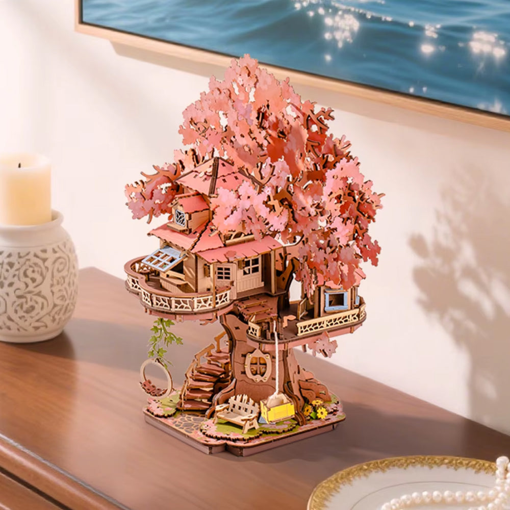 Sakura Tree House - Puzzle 3D en Bois