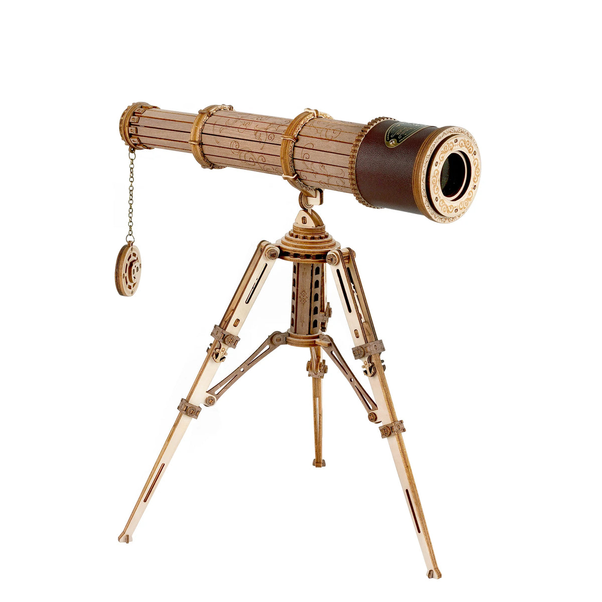 Télescope Monoculaire Vintage – Puzzle 3D en Bois