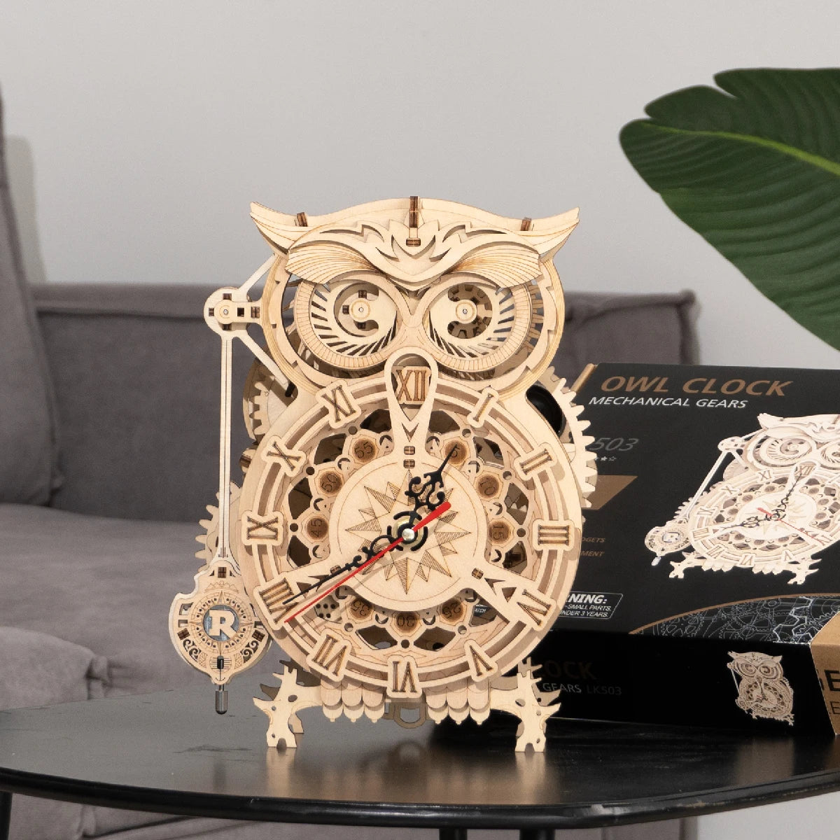 Horloge à Pendule Hibou – Puzzle 3D en Bois